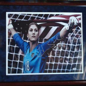 SOLD!  Hope Solo Framed Autograph Photo PSA Certification SOLD!